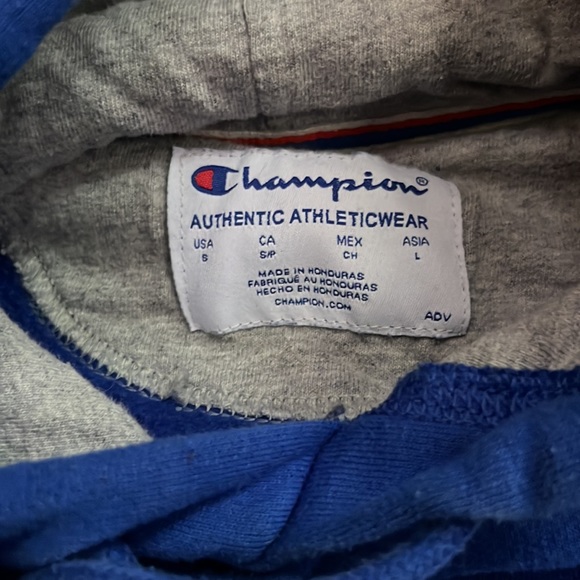 Gently used blue champion hoodie - Picture 2 of 2